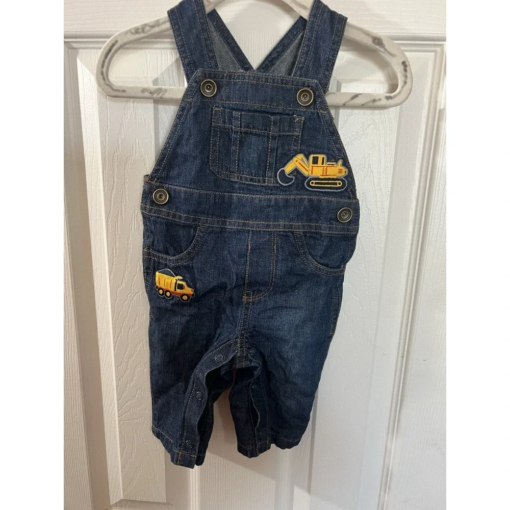 The Children's Place‎ Construction Patch Overalls Size 0-3m EUC